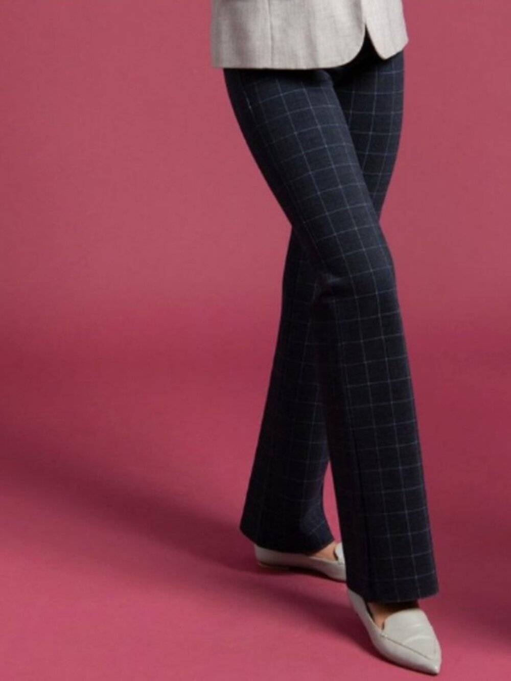 New Betabrand Cambridge Check Skinny Cigarette Dress Pant Yoga Pants Medium